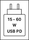 Ta naprava podpira hitro polnjenje USB PD, kot je opredeljeno v specifikaciji za USB Implementers Forum Power Delivery.
