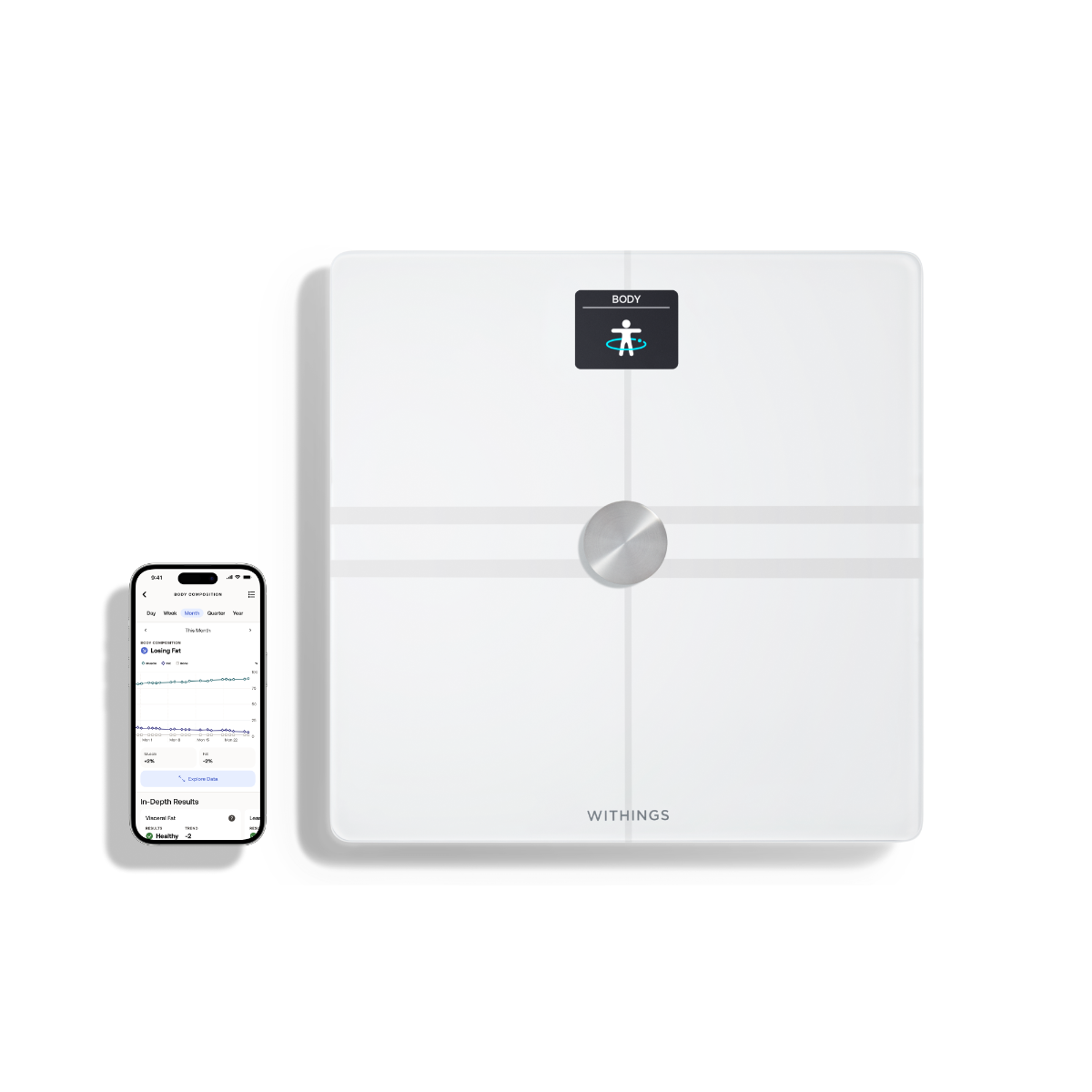 Withings Body Comp Complete Body Analysis Wi-Fi Scale - White - iSTYLE SI