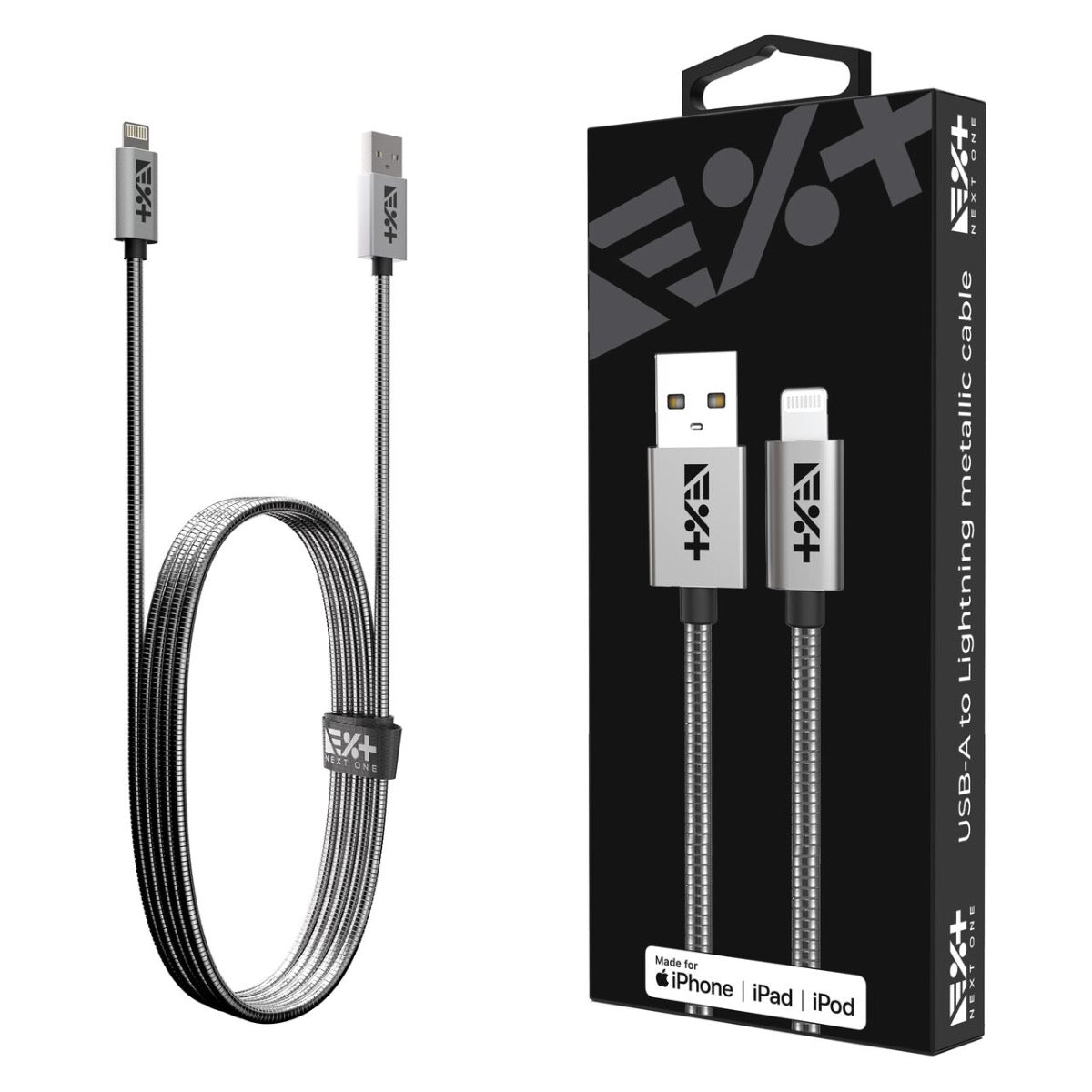"NEXT ONE METALLIC USB-A Lightning kabel - Space Gray - iSTYLE SI