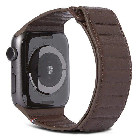 Decoded usnjen magnetni Traction pašček za Apple Watch 45 / 44mm - Chocolate Brown - iSTYLE SI