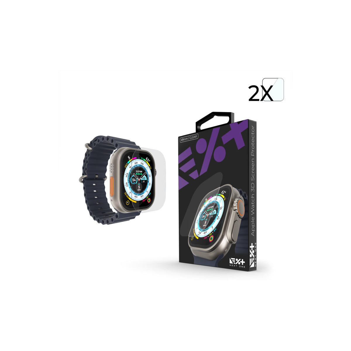 Next One zaščitno steklo za Apple Watch Ultra - prozorna - iSTYLE SI