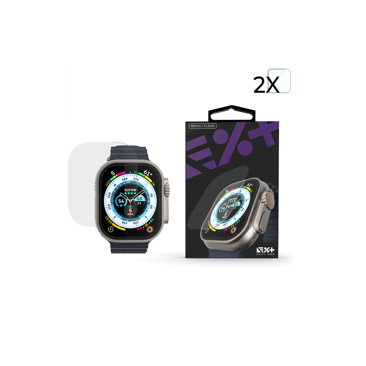 Next One zaščitno steklo za Apple Watch Ultra - prozorna - iSTYLE SI