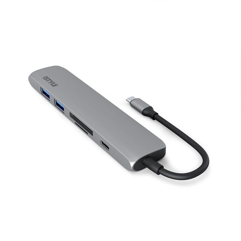 iSTYLE 6v1 aluminijasti USB-C HUB - vesoljno siva - iSTYLE SI