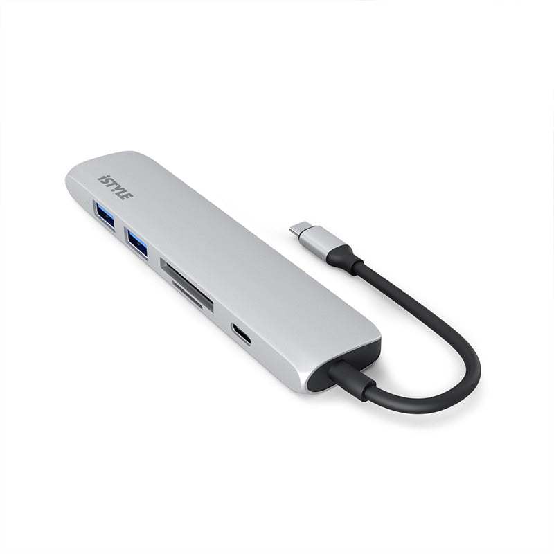 iSTYLE 6v1 aluminijasti USB-C HUB - srebrna - iSTYLE SI