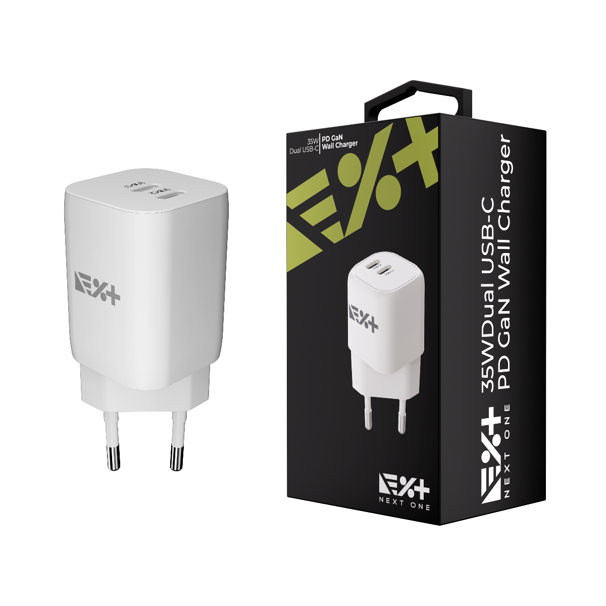 NEXT ONE 35W dvojni USB-C GaN stenski polnilec - iSTYLE SI