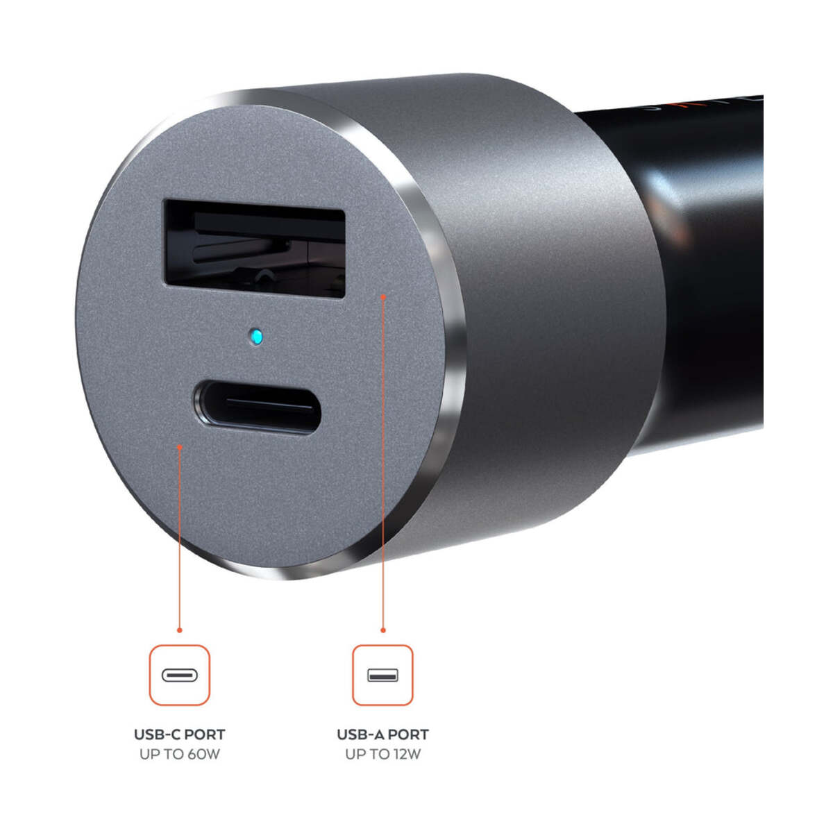 Satechi 72 W USB-C avtomobilski polnilec - vesoljno siva - iSTYLE SI