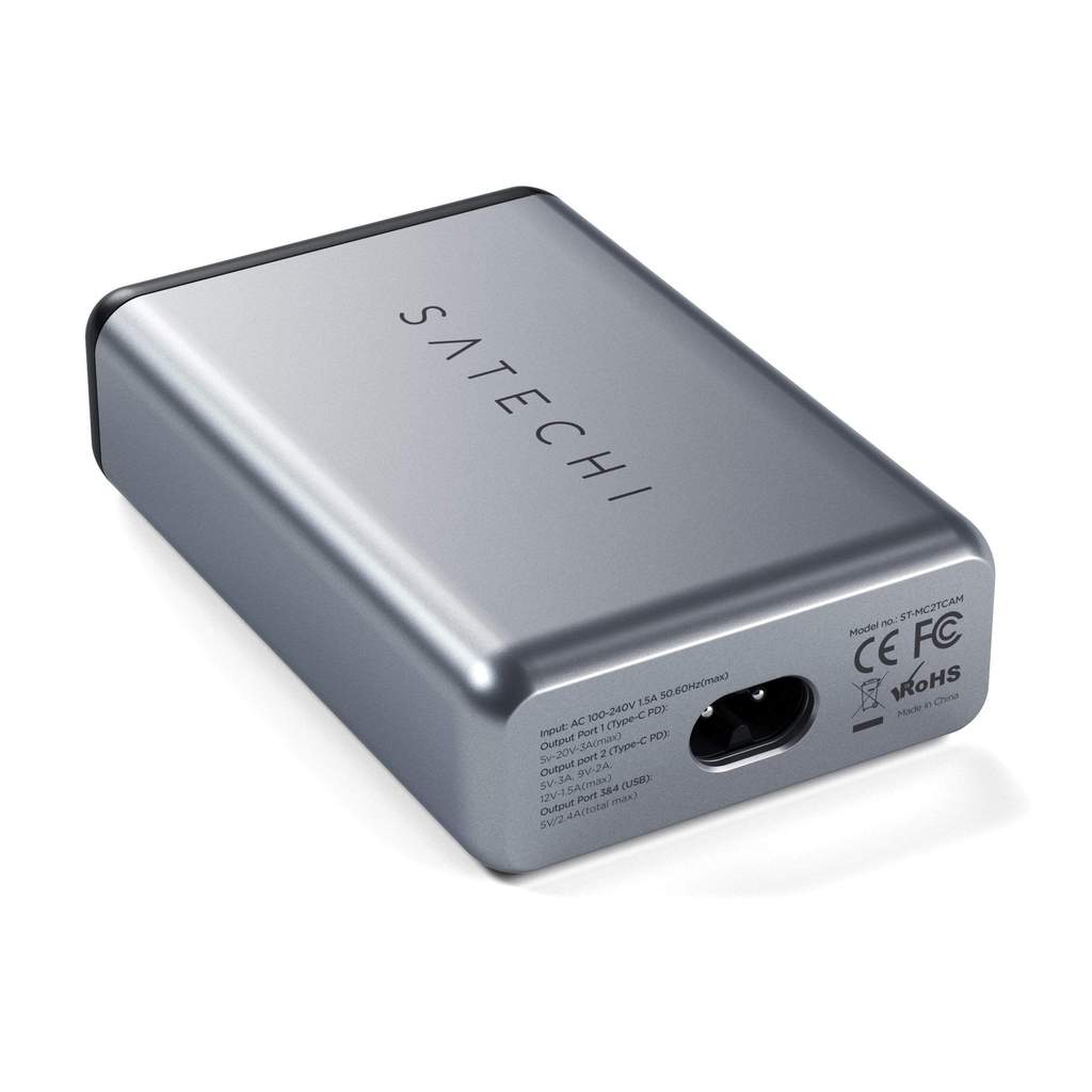 Satechi 75W Dual TYPE-C PD potovalni polnilec - vesoljno siva - iSTYLE SI