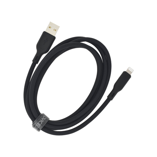 Dviced kabel USB-A na Lightning silicone 1,25 m - črna