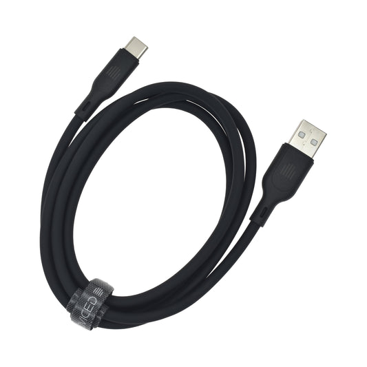 Dviced kabel USB-A na USB-C silicone 1,25 m - črna