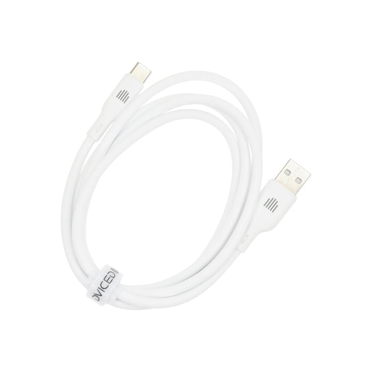 Dviced kabel USB-A na USB-C silicone 1,25 m - bela