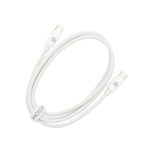 Dviced kabel USB-C na USB-C Nylon Textile 1,25 m - bela