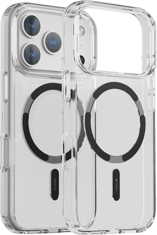 Dviced MagSafe iPhone 17 Pro prozoren ovitek, črna