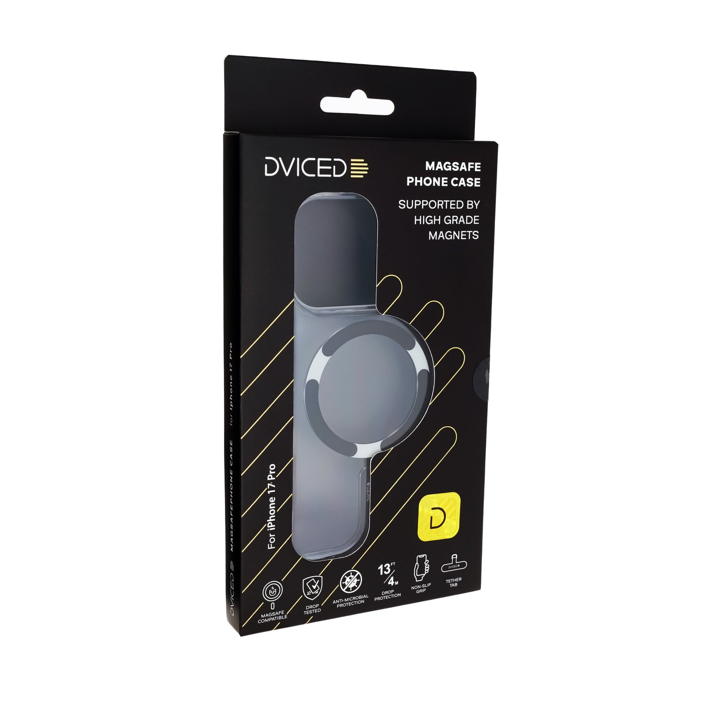 Dviced prozoren ovitek MagSafe za iPhone 17 Pro - črn