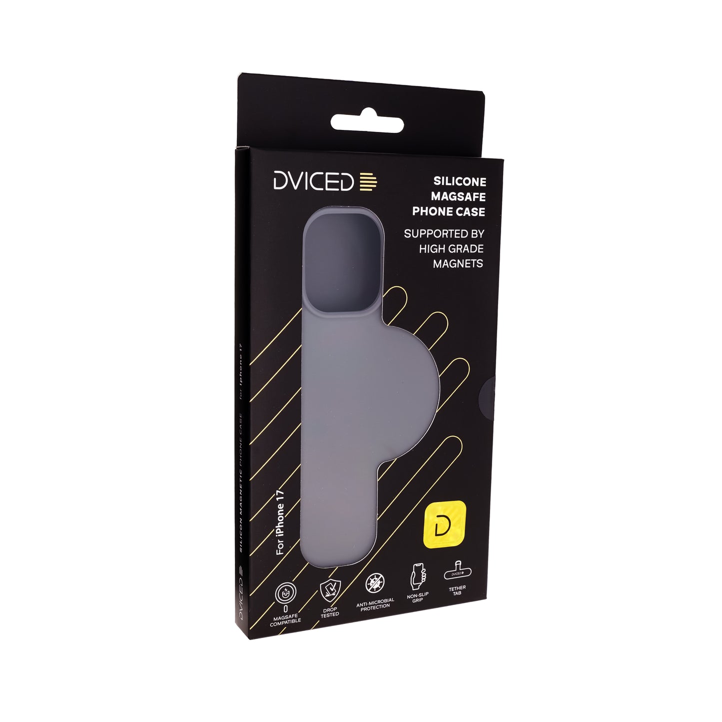 Dviced silikonski MagSafe ovitek za iPhone 17 - sivo