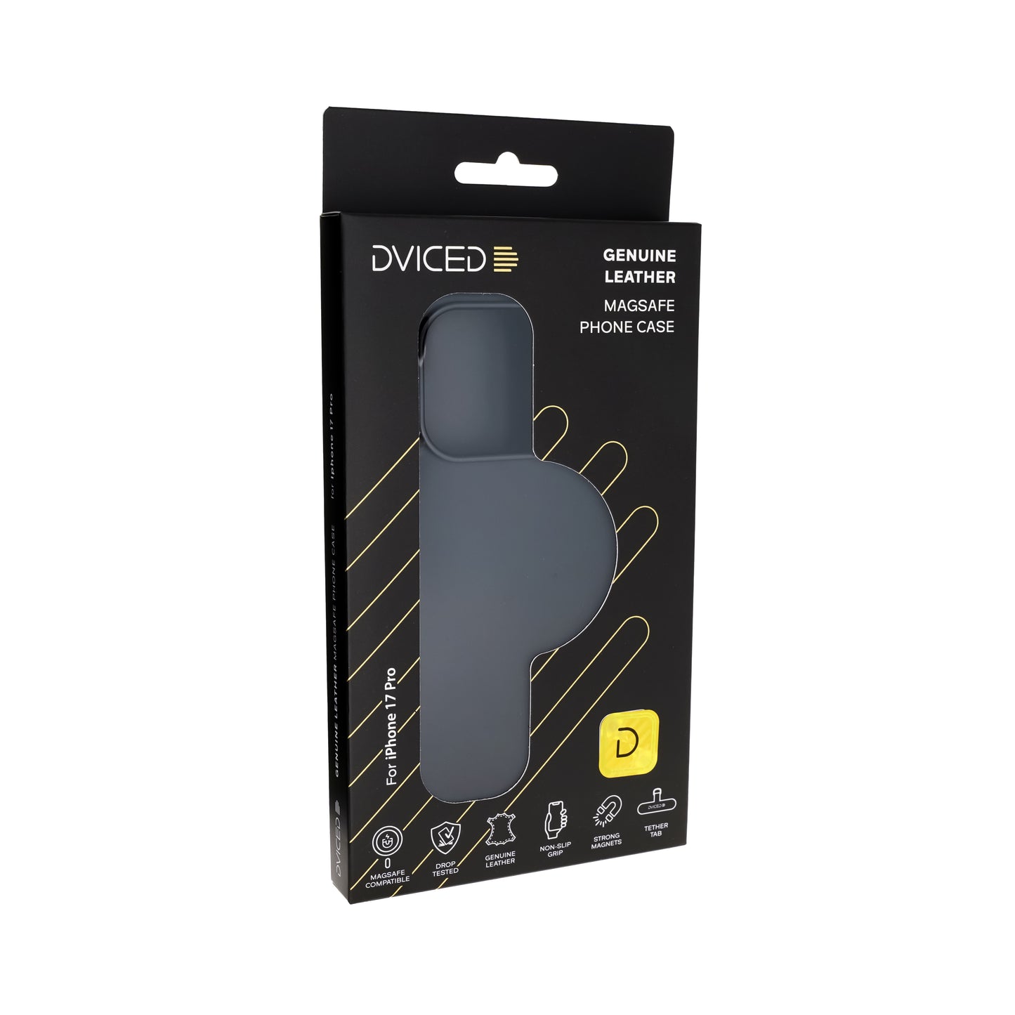 Dviced usnjena MagSafe torbica za iPhone 17 Pro - črna