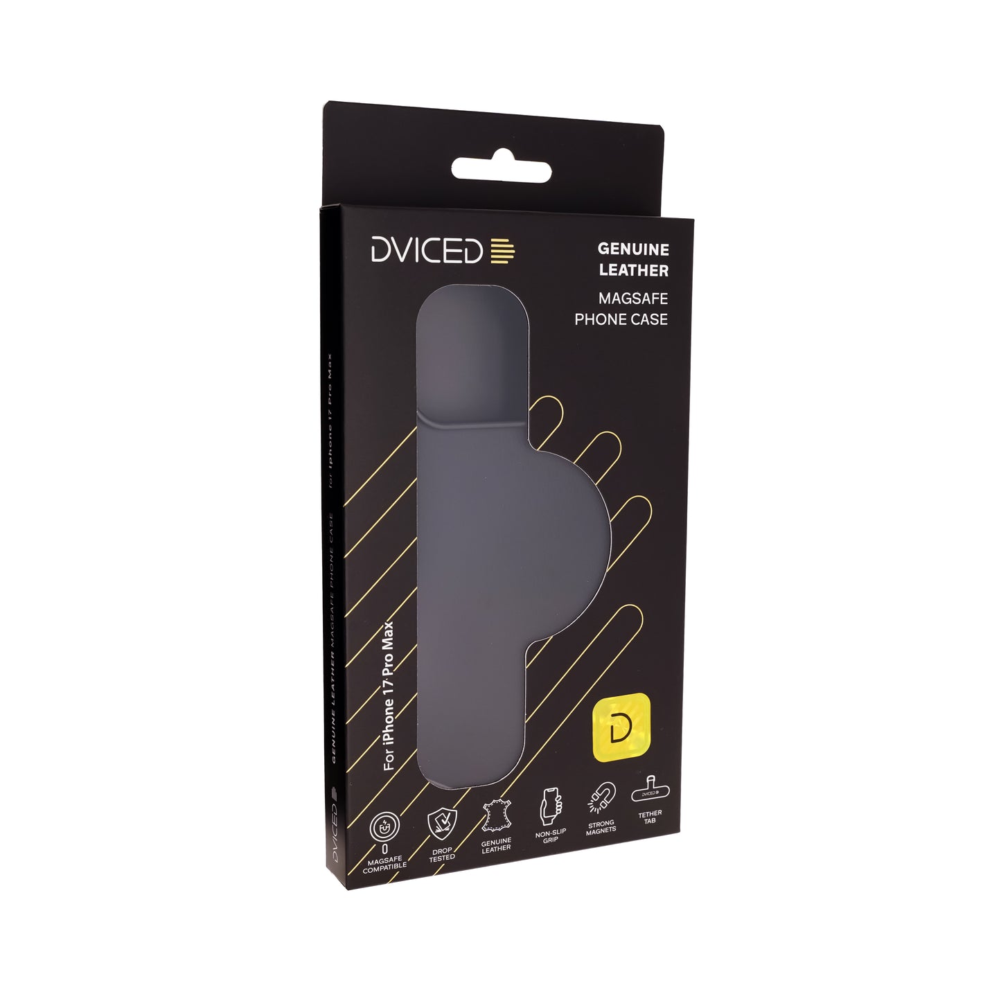 Dviced usnjena MagSafe torbica za iPhone 17 Pro Max - črna