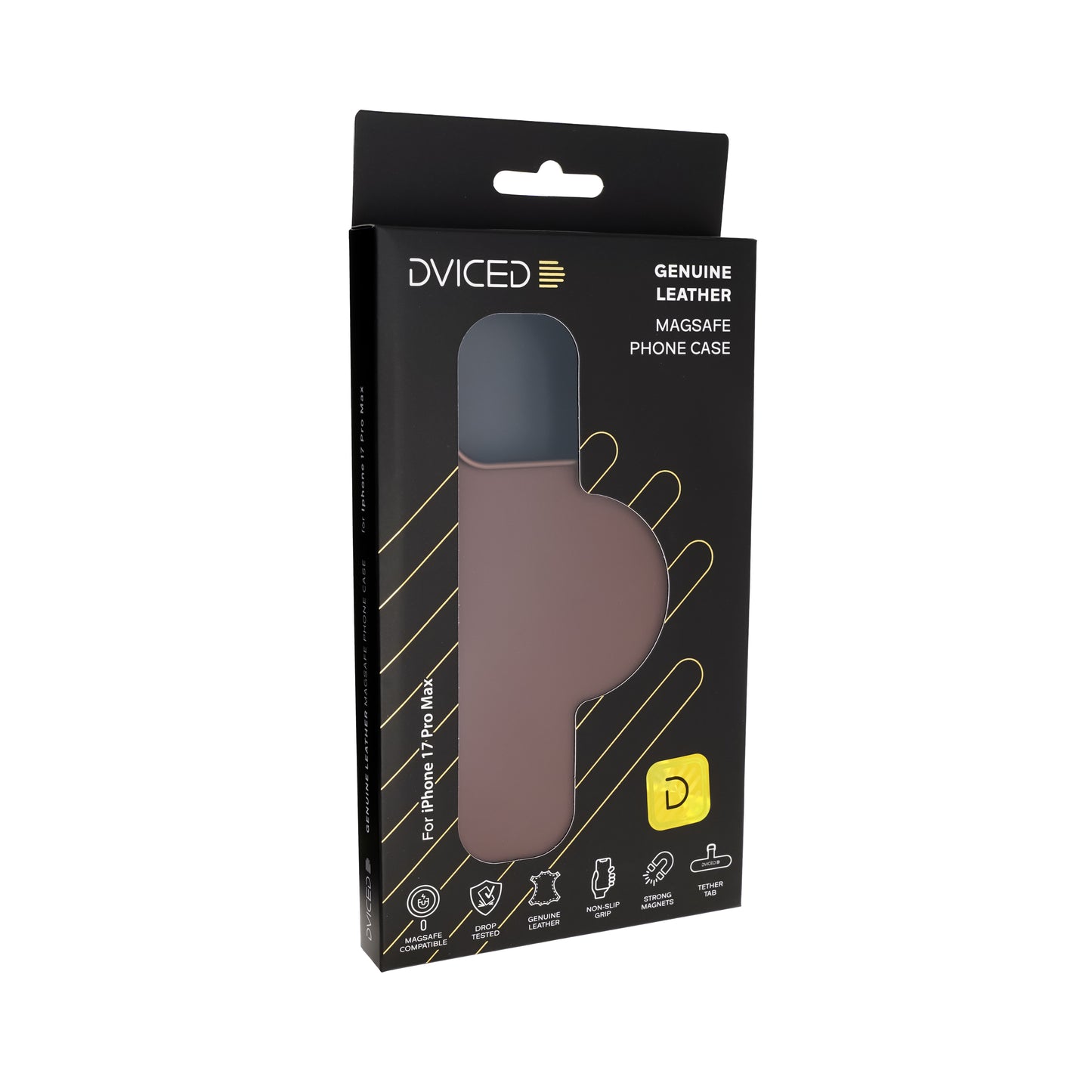 Dviced usnjena MagSafe torbica za iPhone 17 Pro Max - rjava