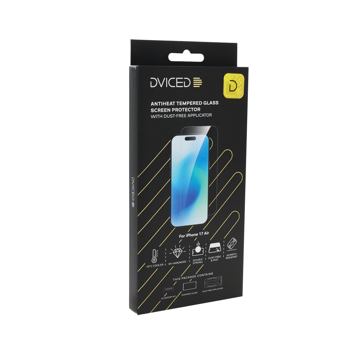 Dviced AntiHeat kaljeno zaščitno steklo za zaslon z aplikatorjem za iPhone 17 Air
