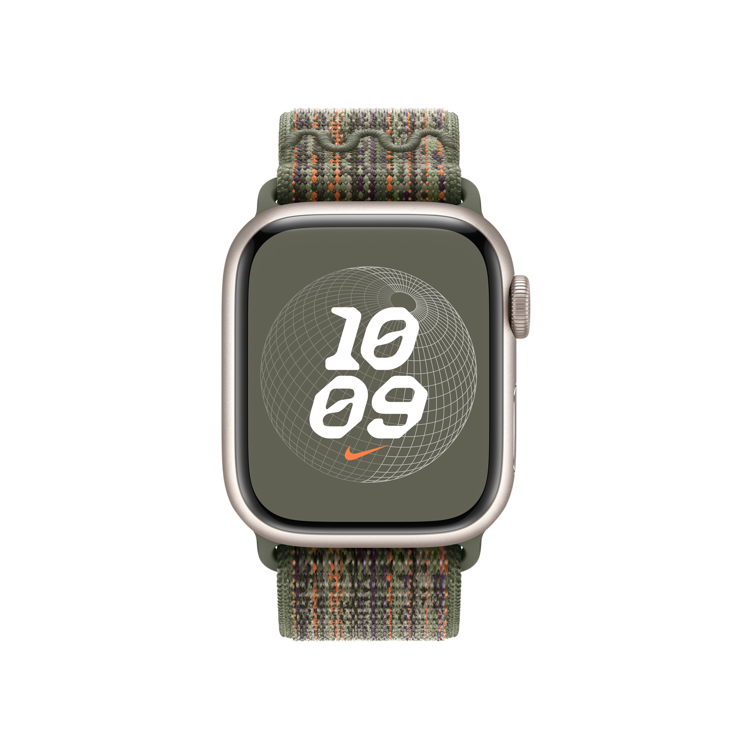 Apple pašček Nike Sport Loop v sekvoja zeleni/oranžni barvi za Apple Watch velikosti 41 mm - iSTYLE SI