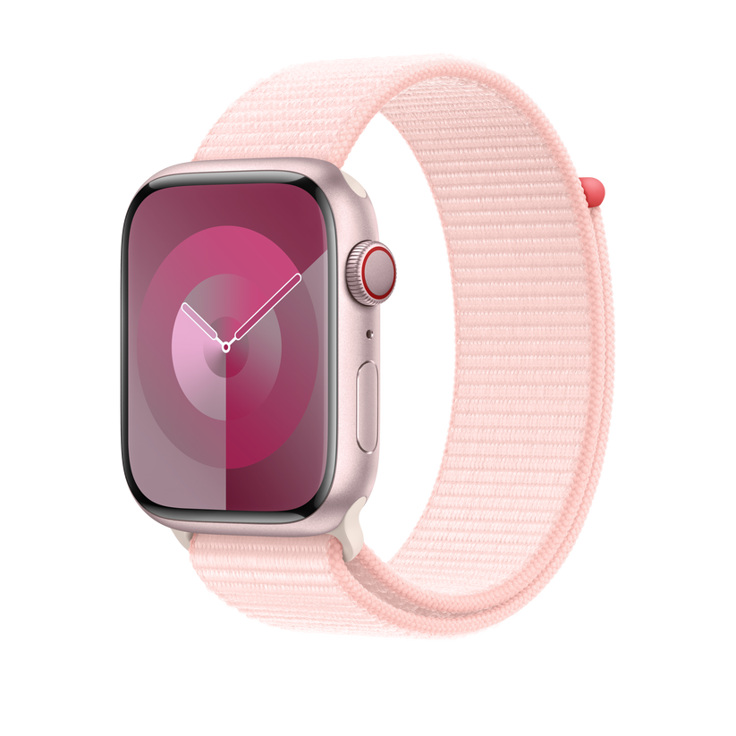 Apple pašček Sport Loop v nežno roza barvi za Apple Watch velikosti 45 mm - iSTYLE SI