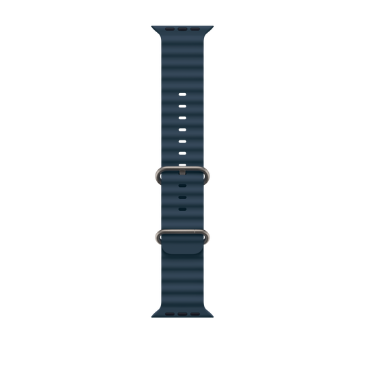 Apple pašček Ocean Band v modri barvi za Apple Watch velikosti 49 mm - iSTYLE SI
