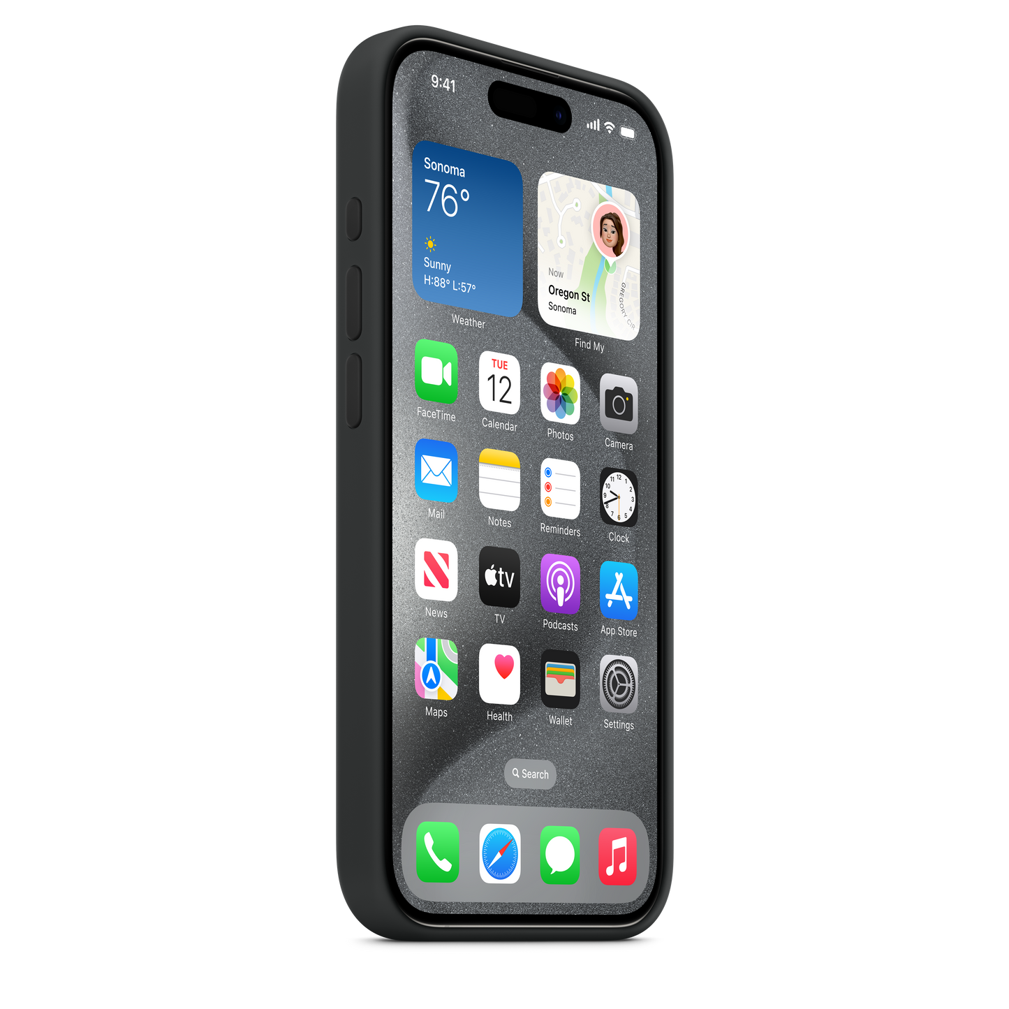 Apple silikonski ovitek z MagSafe za iPhone 15 Pro - črna - iSTYLE SI