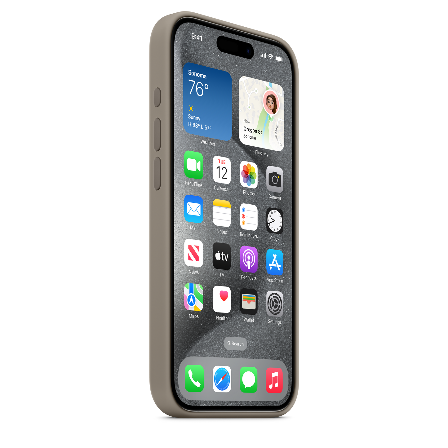 Apple silikonski ovitek z MagSafe za iPhone 15 Pro - glinena - iSTYLE SI