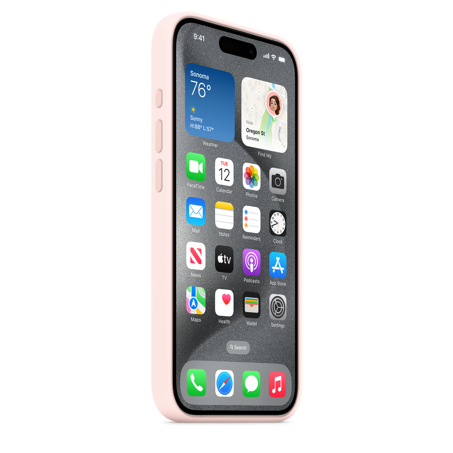 Apple silikonski ovitek z MagSafe za iPhone 15 Pro - nežno roza - iSTYLE SI
