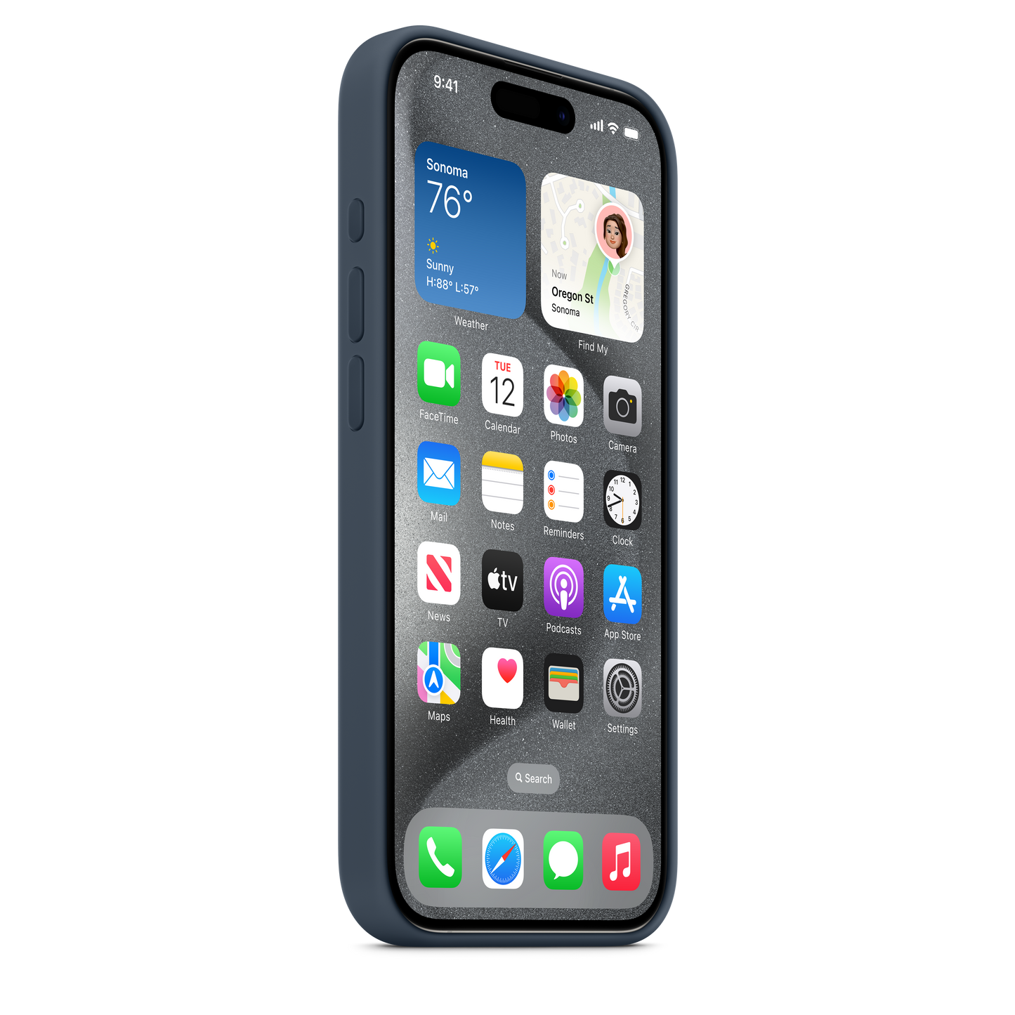 Apple silikonski ovitek z MagSafe za iPhone 15 Pro - nevihtno modra - iSTYLE SI