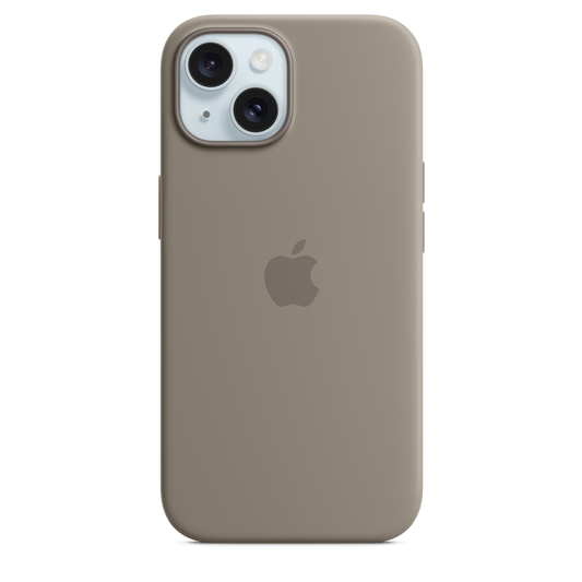 Apple silikonski ovitek z MagSafe za iPhone 15 - glinena - iSTYLE SI