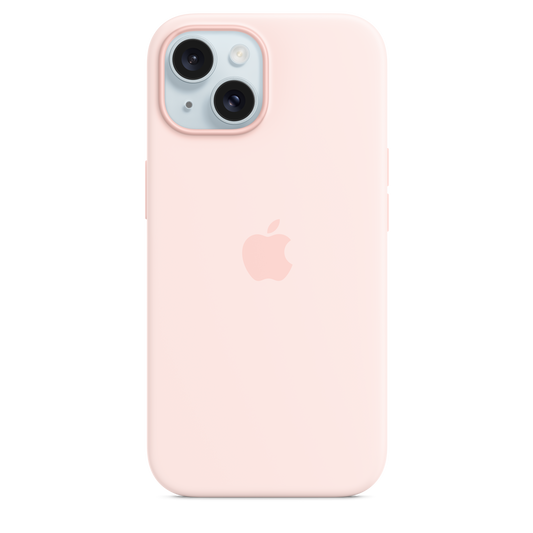 Apple silikonski ovitek z MagSafe za iPhone 15 - nežno roza - iSTYLE SI