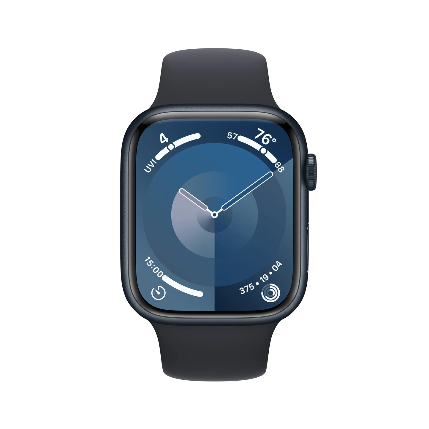 Apple Watch Series 9: GPS, 45mm, ohišje iz aluminija v polnočni barvi, pašček Sport Band v polnočni barvi - M/L - iSTYLE SI