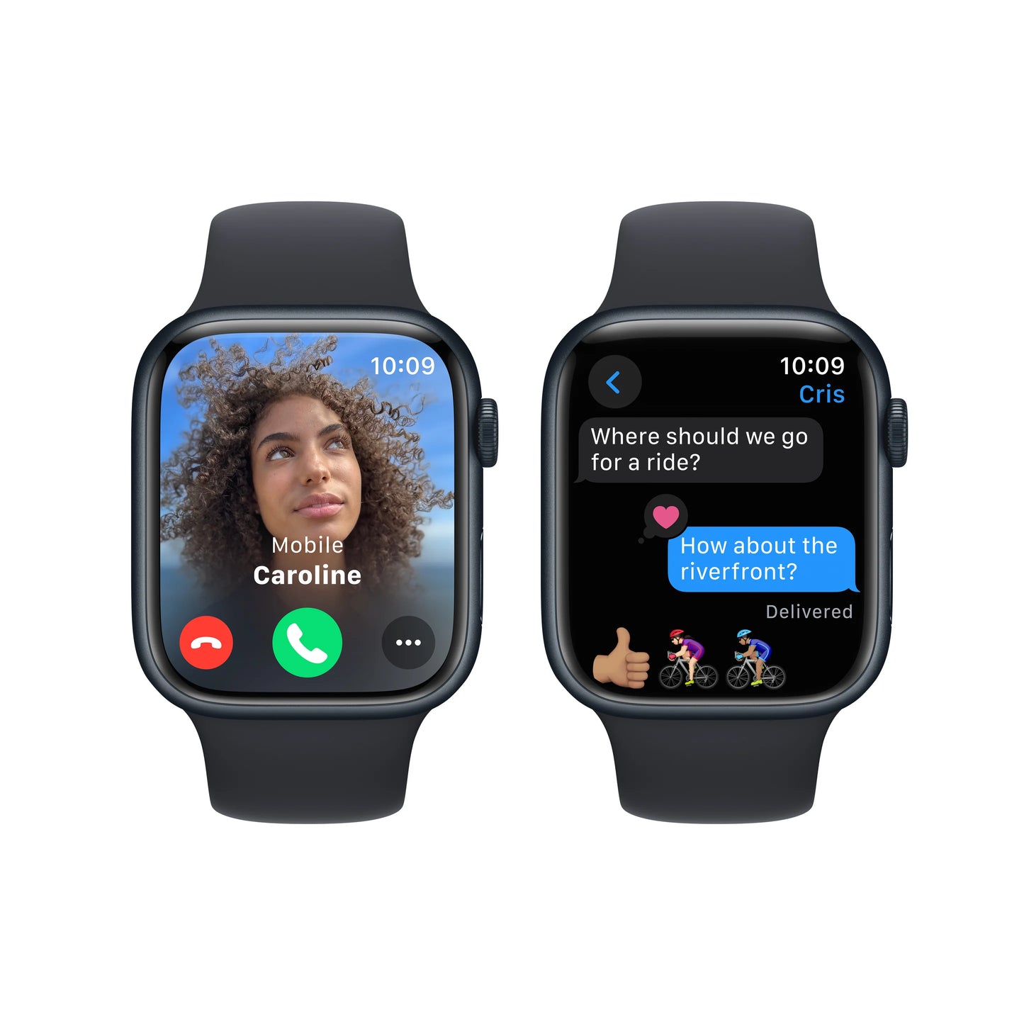 Apple Watch Series 9: GPS, 45mm, ohišje iz aluminija v polnočni barvi, pašček Sport Band v polnočni barvi - M/L - iSTYLE SI