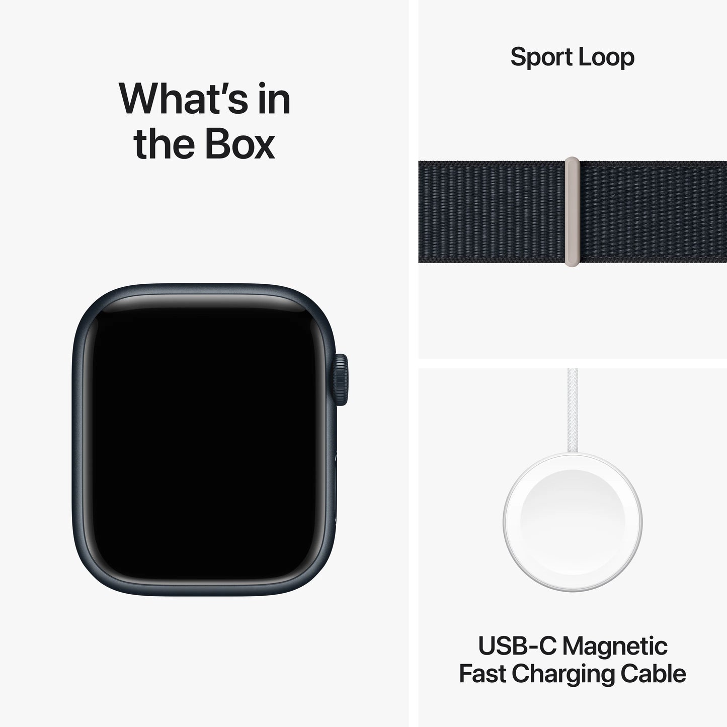Apple Watch Series 9: GPS, 45mm, ohišje iz aluminija v polnočni barvi, pašček Sport Loop v polnočni barvi - iSTYLE SI