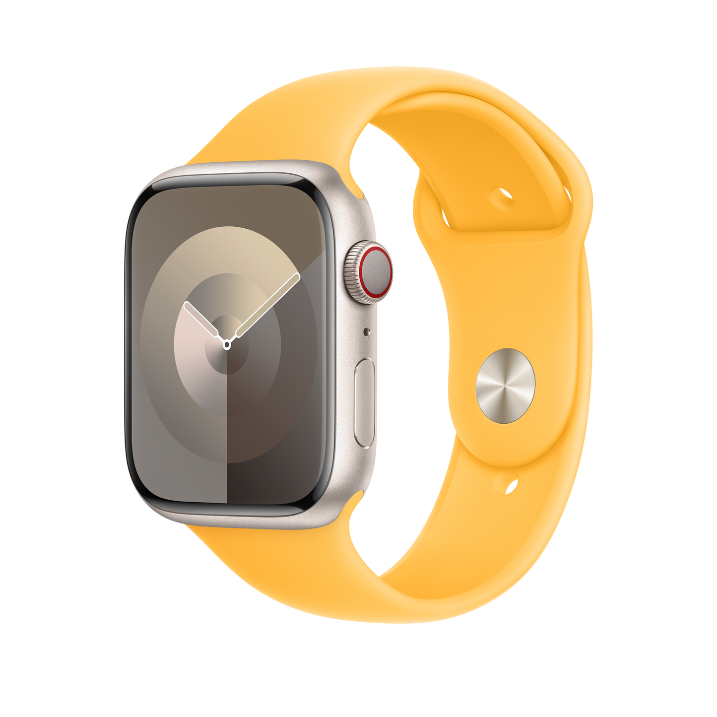 Apple pašček Sport Band M/L v sončno rumeni barvi za Apple Watch velikosti 45 mm - iSTYLE SI