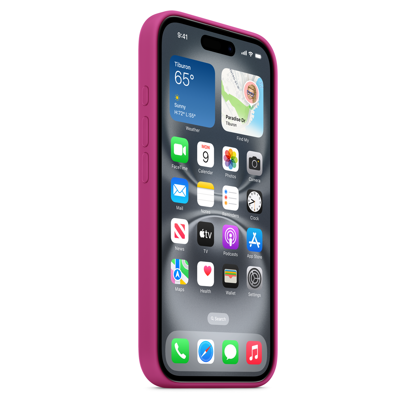 Apple silikonski ovitek z MagSafe za iPhone 16 - fuksia - iSTYLE SI