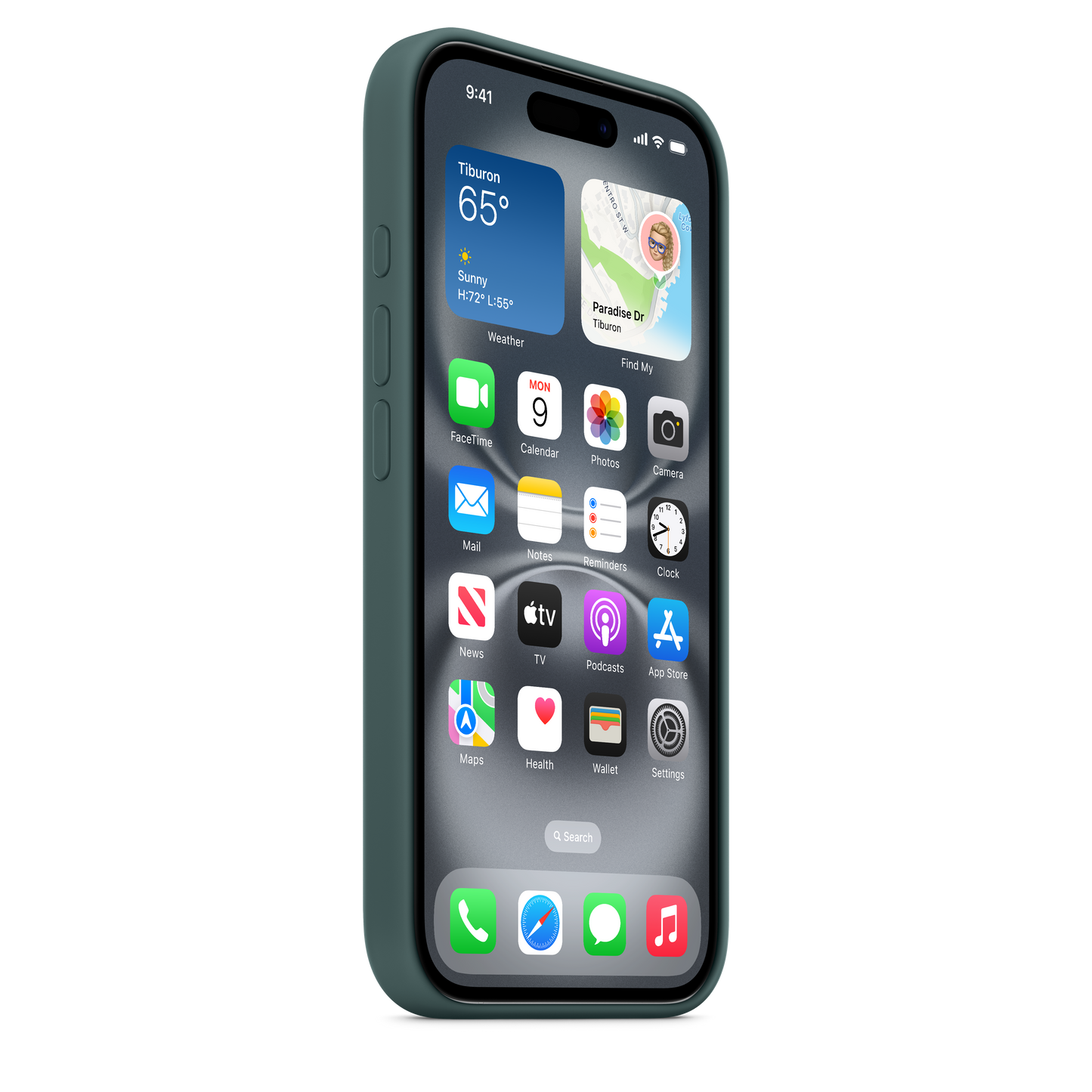 Apple silikonski ovitek z MagSafe za iPhone 16 - jezersko zelena - iSTYLE SI