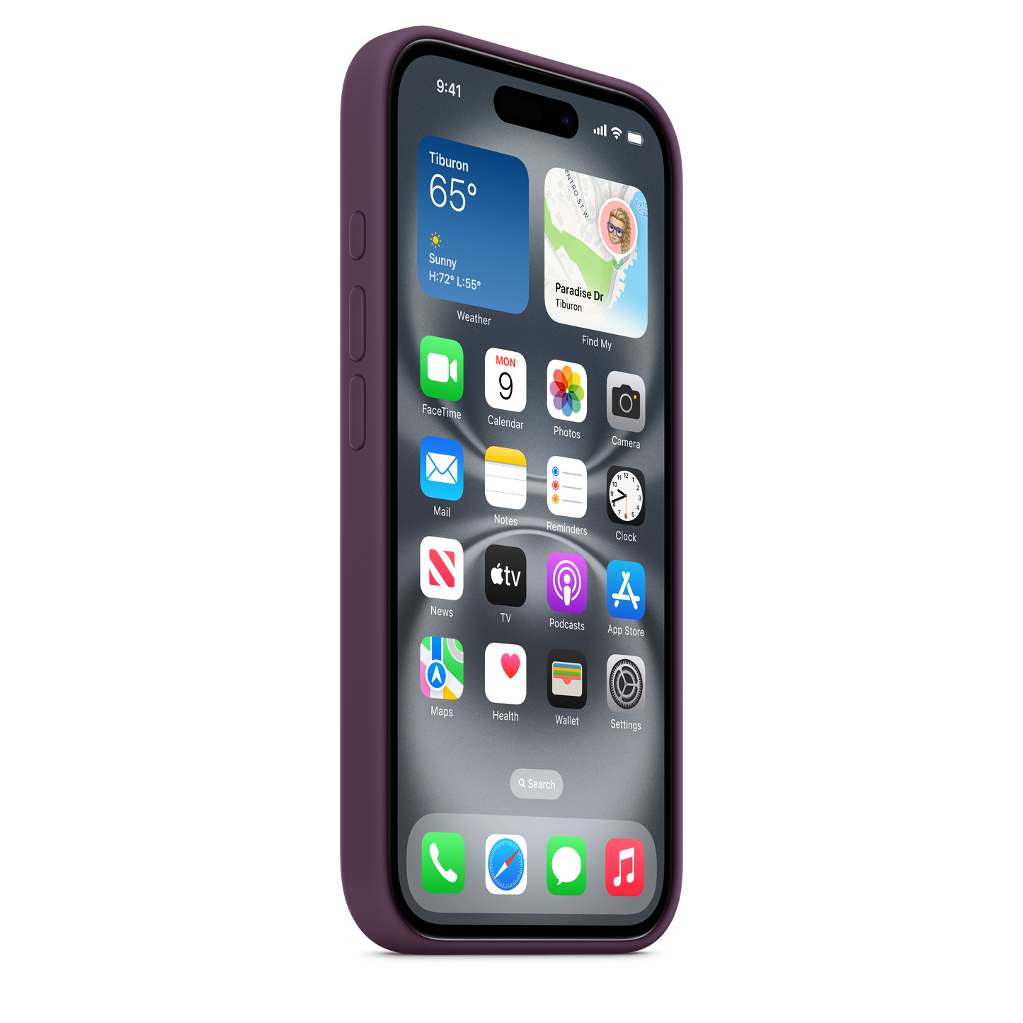 Apple silikonski ovitek z MagSafe za iPhone 16 - sljiva - iSTYLE SI