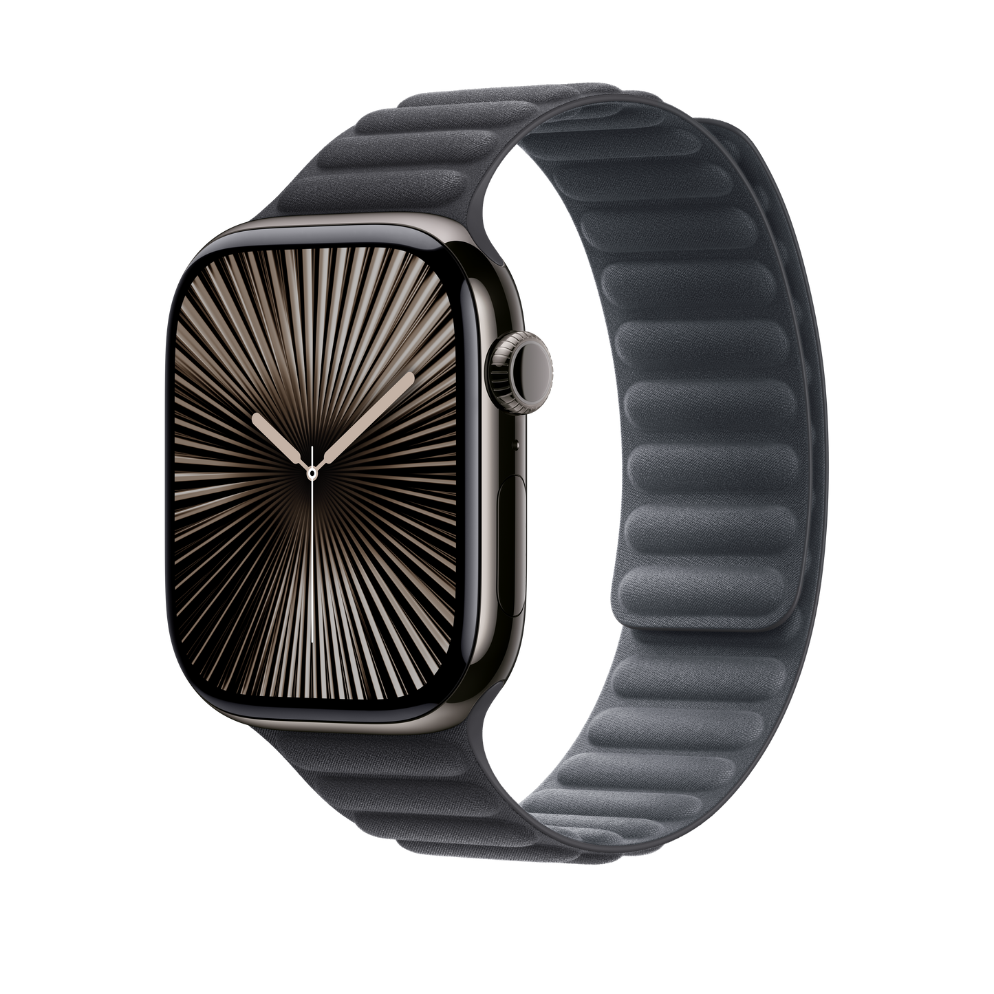Apple pašček Magnetic Loop S/M v črni barvi za Apple Watch velikosti 46 mm - iSTYLE SI