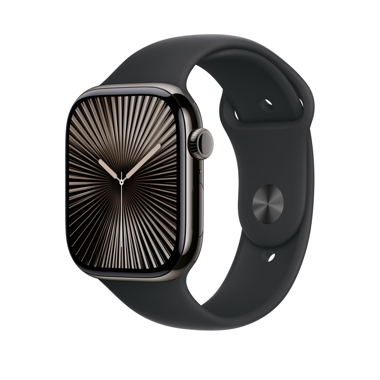 Apple pašček Sport Band M/L v črni barvi za Apple Watch velikosti 46 mm - iSTYLE SI
