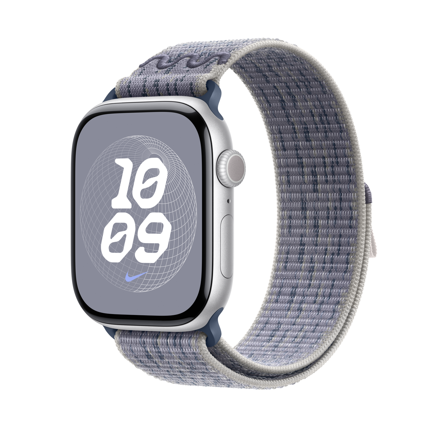 Apple pašček Nike Sport Loop v sivi/modri barvi za Apple Watch velikosti 46 mm - iSTYLE SI