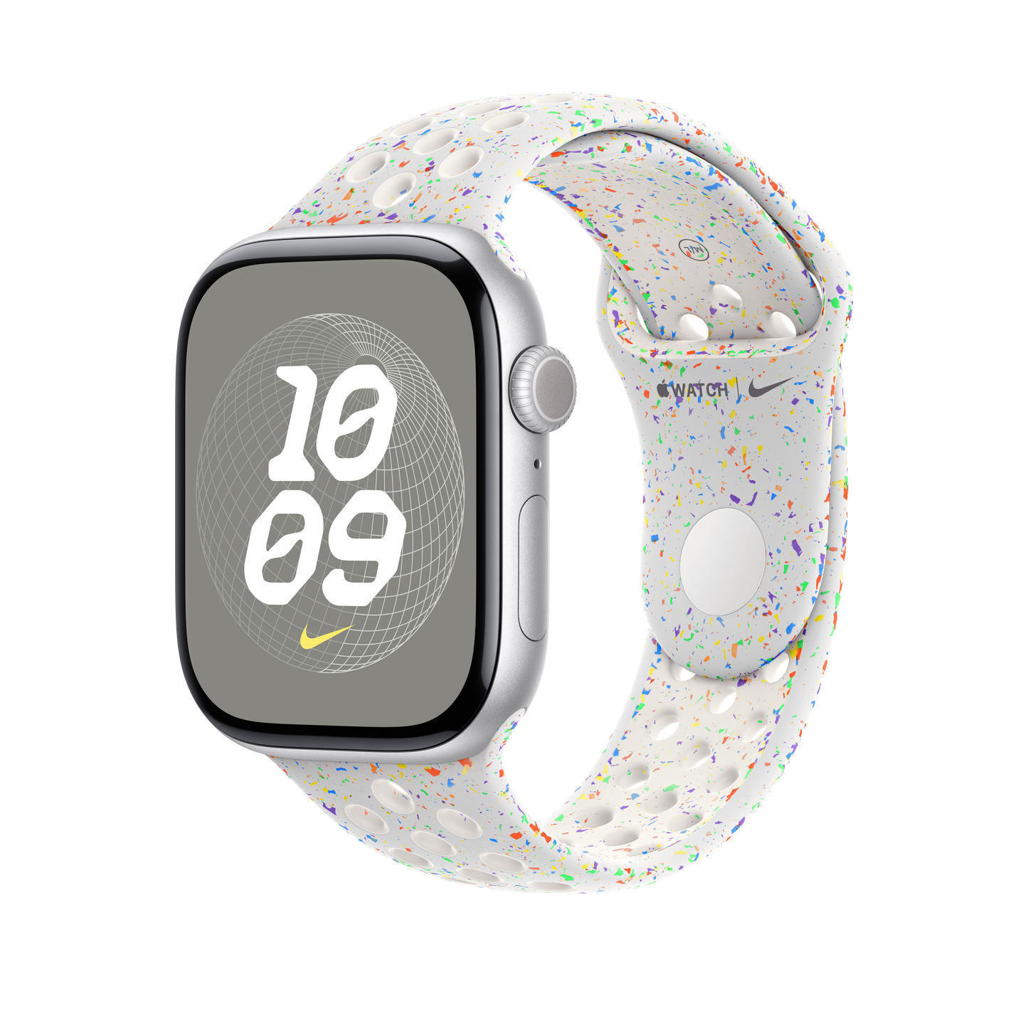 Apple pašček Nike Sport Band M/L v čiste platine barvi za Apple Watch velikosti 46 mm - iSTYLE SI