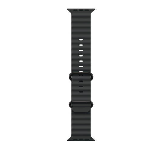 Apple pašček Ocean Band v črni barvi za Apple Watch velikosti 49 mm - iSTYLE SI