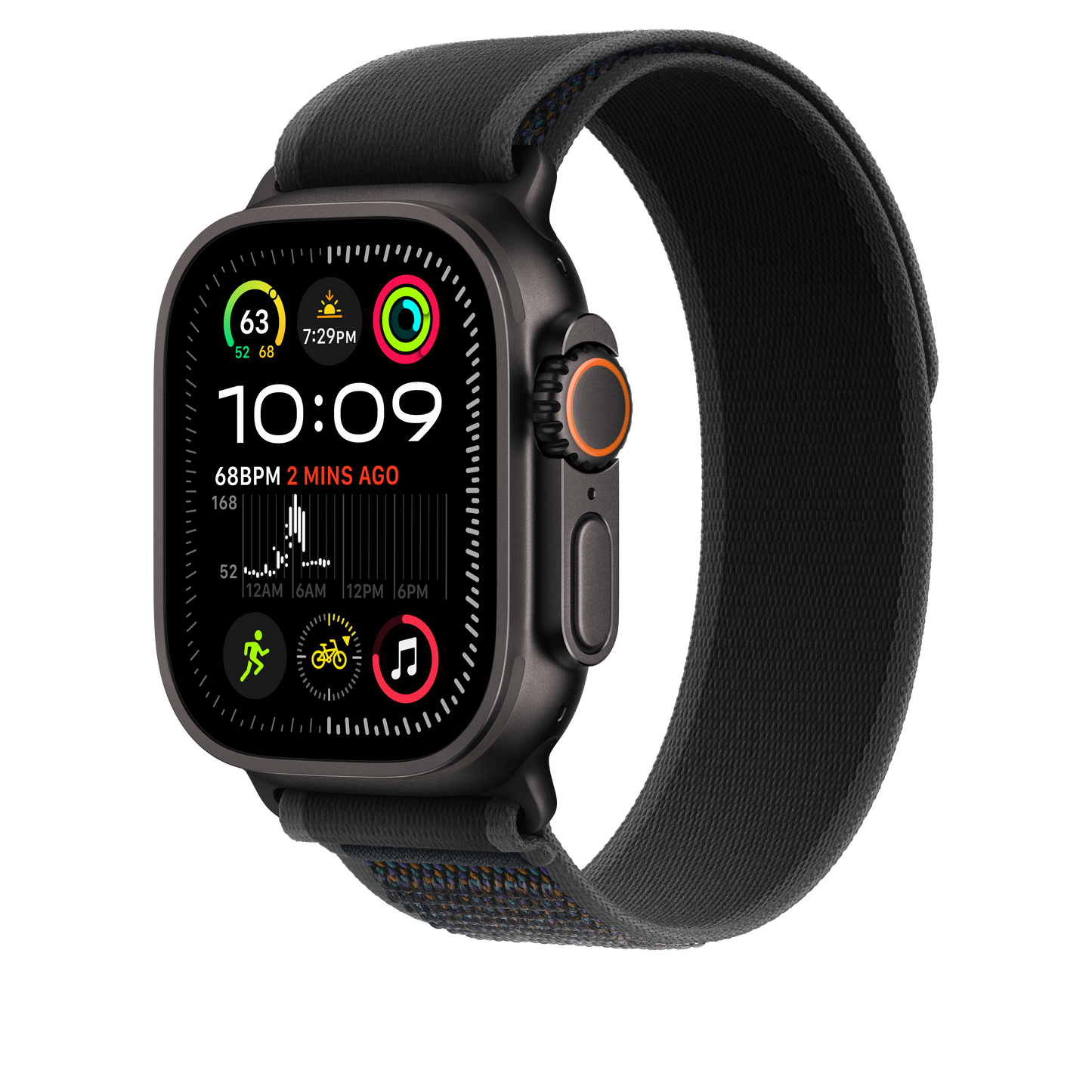 Apple pašček Trail Loop M/L v črni barvi za Apple Watch velikosti 49 mm - iSTYLE SI