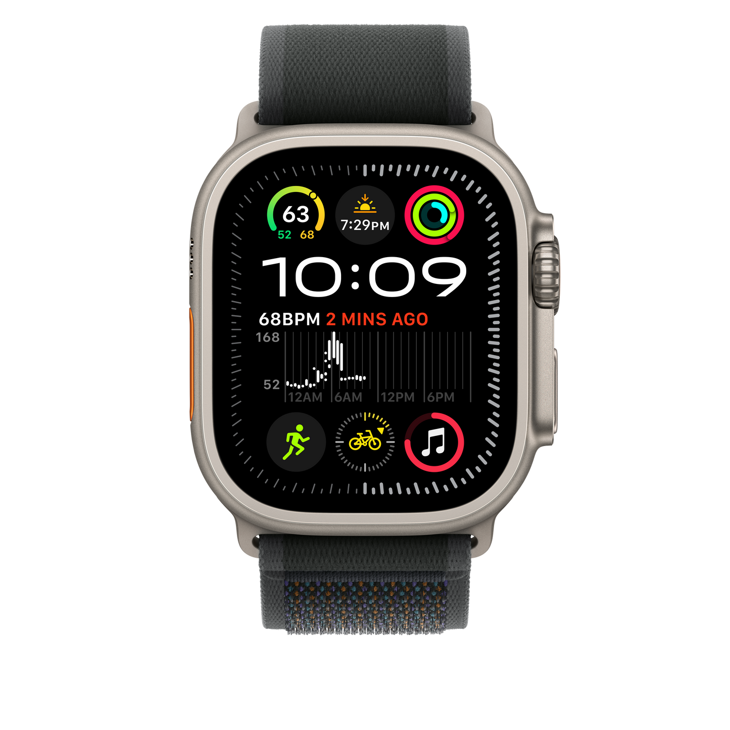 Apple pašček Trail Loop M/L v črni barvi za Apple Watch velikosti 49 mm - iSTYLE SI