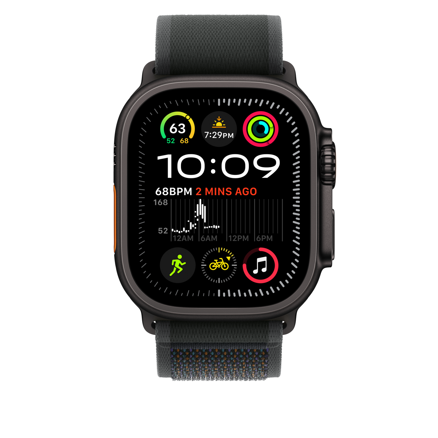 Apple pašček Trail Loop S/M v črni barvi za Apple Watch velikosti 49 mm - iSTYLE SI