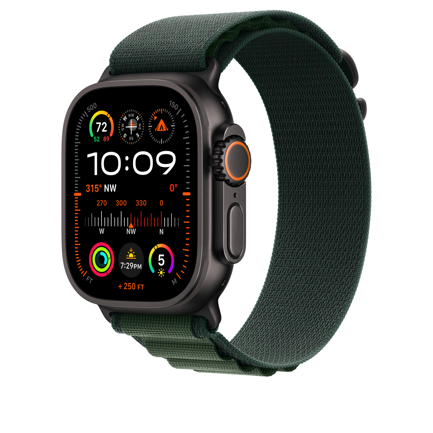 Apple pašček Alpine Loop Large v temno zeleni barvi za Apple Watch velikosti 49 mm - iSTYLE SI