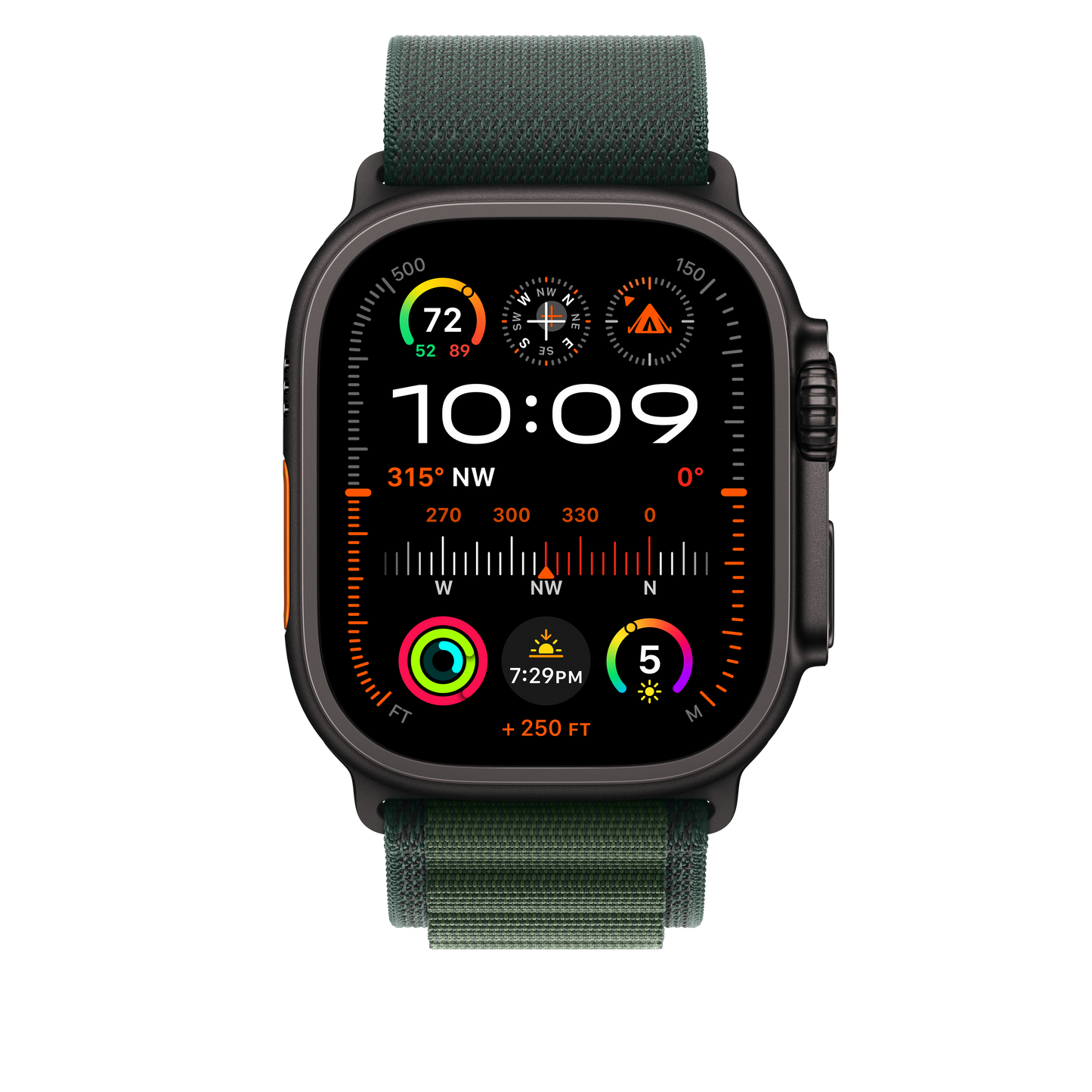 Apple pašček Alpine Loop Large v temno zeleni barvi za Apple Watch velikosti 49 mm - iSTYLE SI