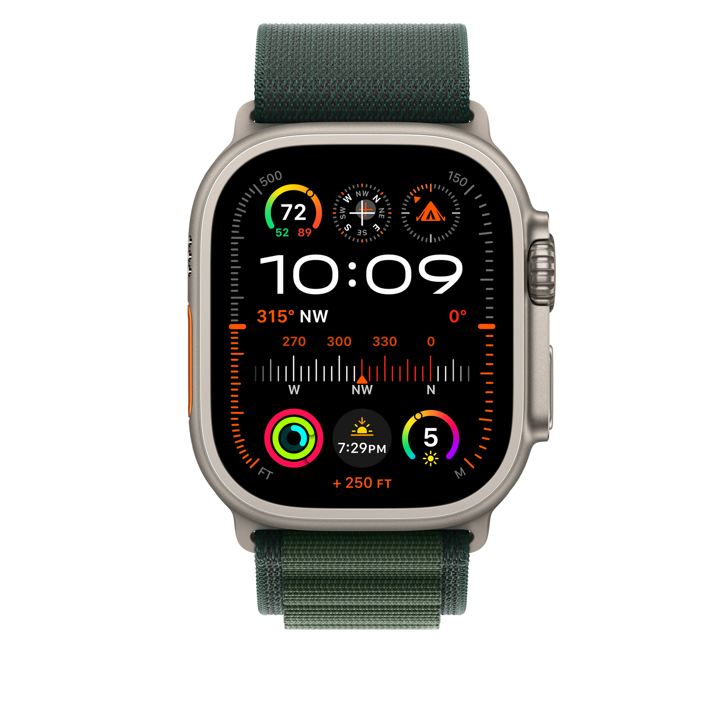 Apple pašček Alpine Loop Large v temno zeleni barvi za Apple Watch velikosti 49 mm - iSTYLE SI