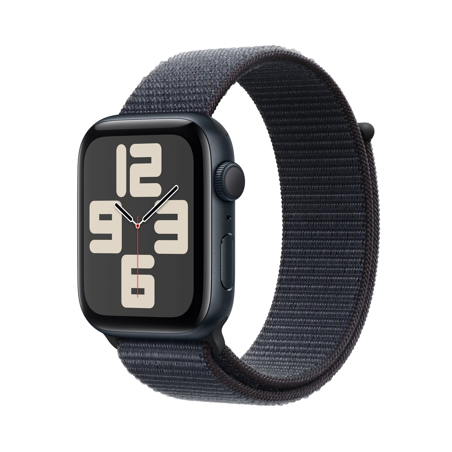 Apple Watch SE: GPS, 44mm, ohišje iz aluminija v polnočni barvi, pašček Sport Loop v barvi črnila - iSTYLE SI